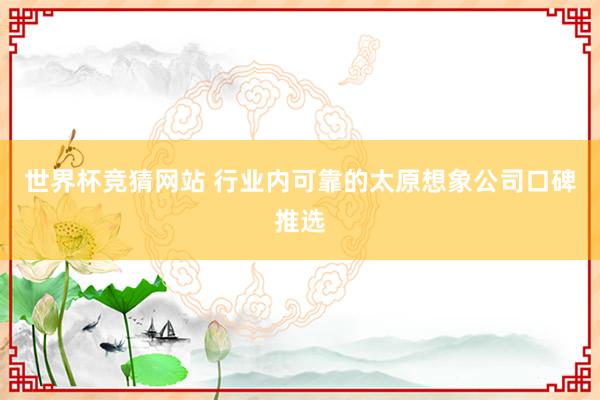 世界杯竞猜网站 行业内可靠的太原想象公司口碑推选