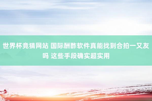 世界杯竞猜网站 国际酬酢软件真能找到合拍一又友吗 这些手段确实超实用