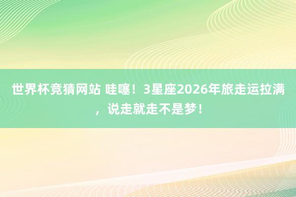 世界杯竞猜网站 哇噻!3星座2026年旅走运拉满,说走就走不是梦!