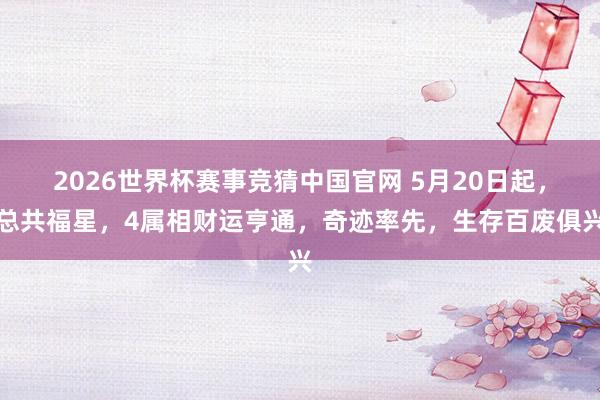 2026世界杯赛事竞猜中国官网 5月20日起,总共福星,4属相财运亨通,奇迹率先,生存百废俱兴