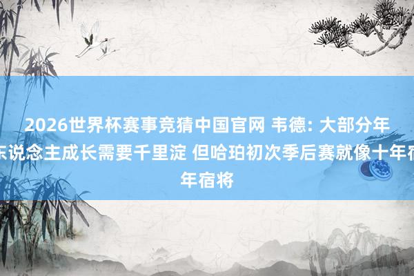 2026世界杯赛事竞猜中国官网 韦德: 大部分年青东说念主成长需要千里淀 但哈珀初次季后赛就像十年宿将