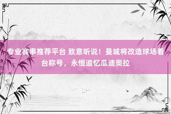 专业赛事推荐平台 致意听说!曼城将改造球场看台称号,永恒追忆瓜迪奥拉