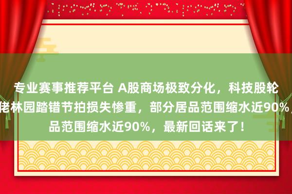 专业赛事推荐平台 A股商场极致分化,科技股轮替爆发!私募大佬林园踏错节拍损失惨重,部分居品范围缩水近90%,最新回话来了!