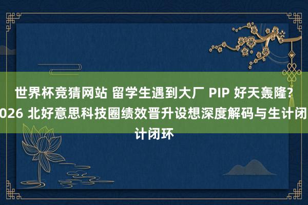 世界杯竞猜网站 留学生遇到大厂 PIP 好天轰隆? 2026 北好意思科技圈绩效晋升设想深度解码与生计闭环