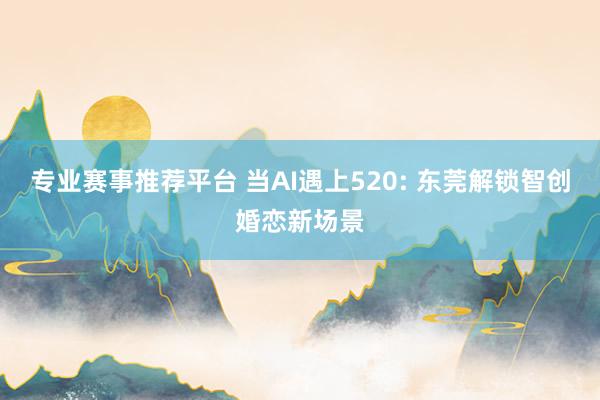 专业赛事推荐平台 当AI遇上520: 东莞解锁智创婚恋新场景