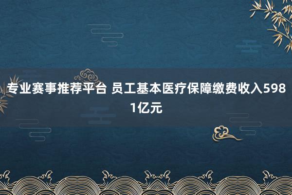 专业赛事推荐平台 员工基本医疗保障缴费收入5981亿元