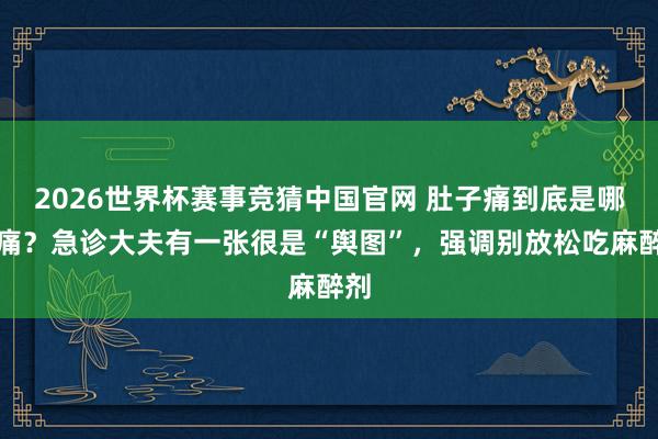 2026世界杯赛事竞猜中国官网 肚子痛到底是哪在痛?急诊大夫有一张很是“舆图”,强调别放松吃麻醉剂