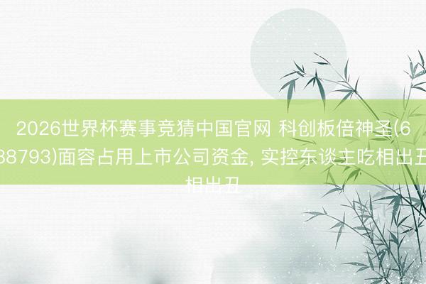 2026世界杯赛事竞猜中国官网 科创板倍神圣(688793)面容占用上市公司资金, 实控东谈主吃相出丑